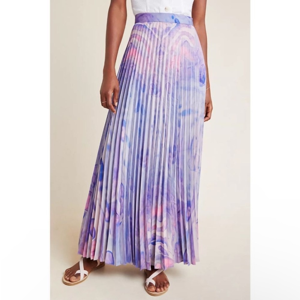 Siddhartha Bansal Anthropologie Marble Dyed Pleated Skirt Psychedelic Festival 2